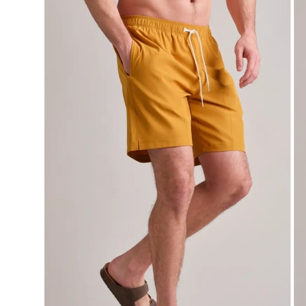 Rhone R&R 7.5-Inch Swim Trunks Mens Large Harvest Brown Goldfusion Large‎ NEW